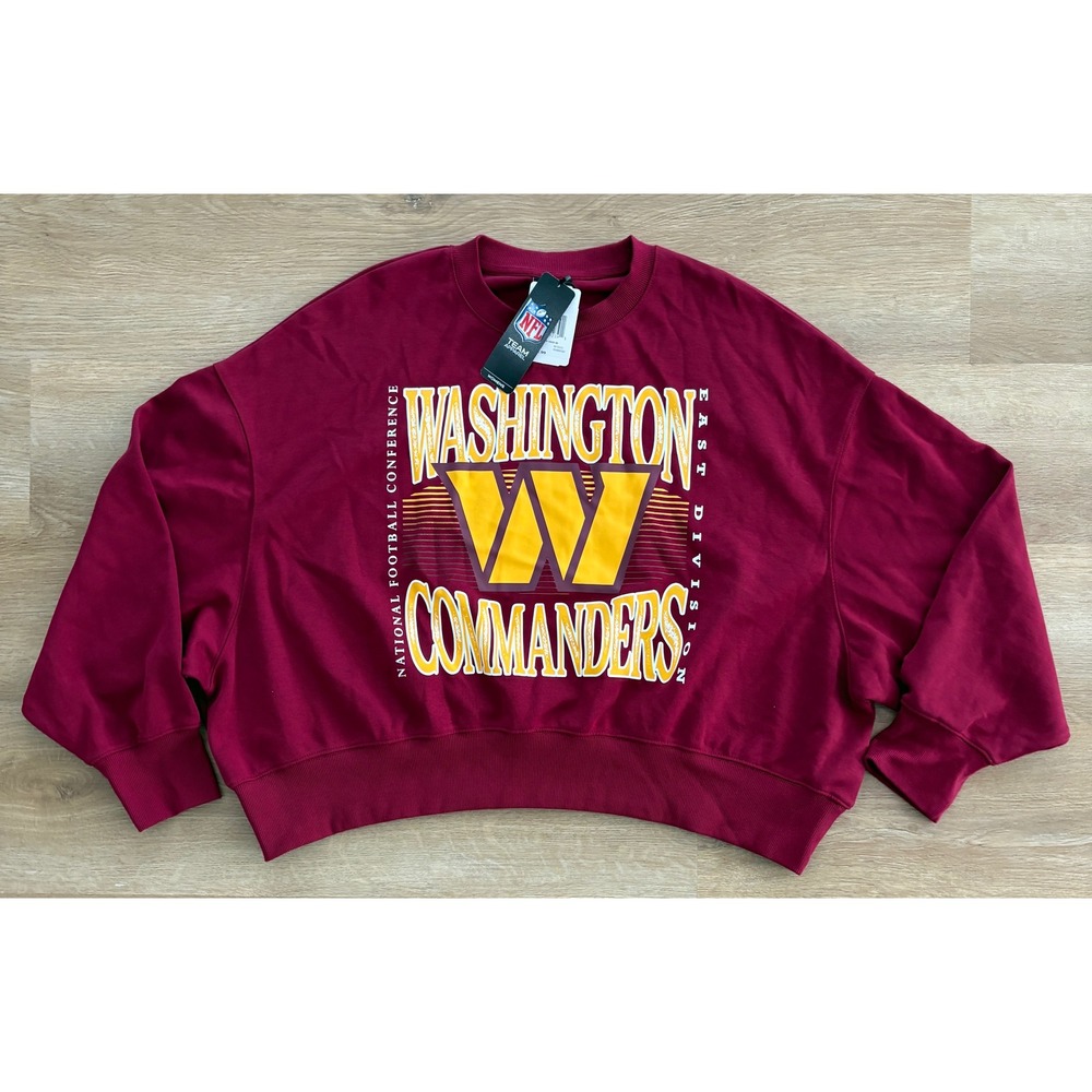 NWT Women's New Era Washington Commanders Cropped Sweatshirt -Medium- Burgundy